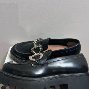 H&M Black Kids Dress Shoes with Silver Buckle